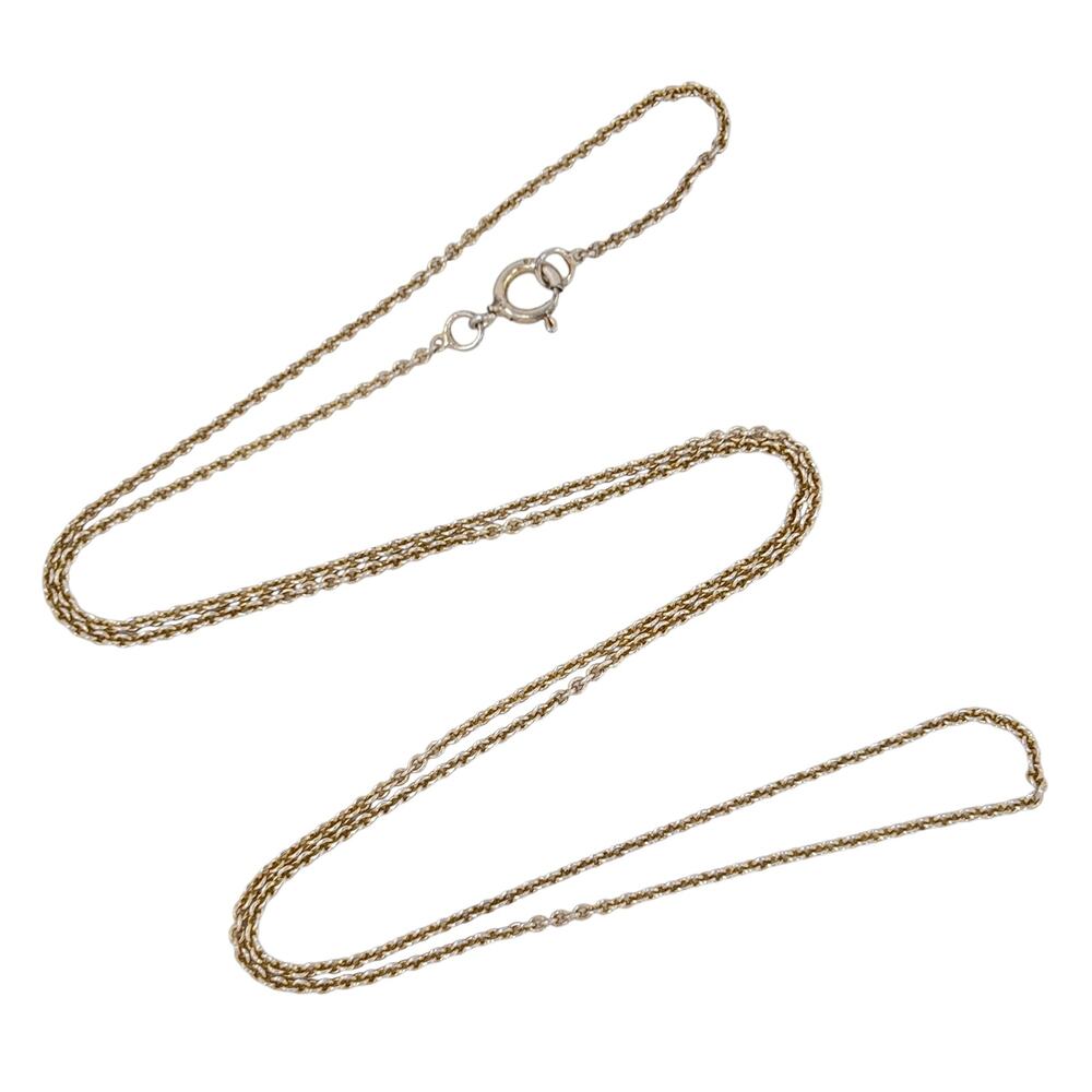 Estate Gold-Tone Sterling Silver 925 1.1mm Cable Link Chain Necklace 18"